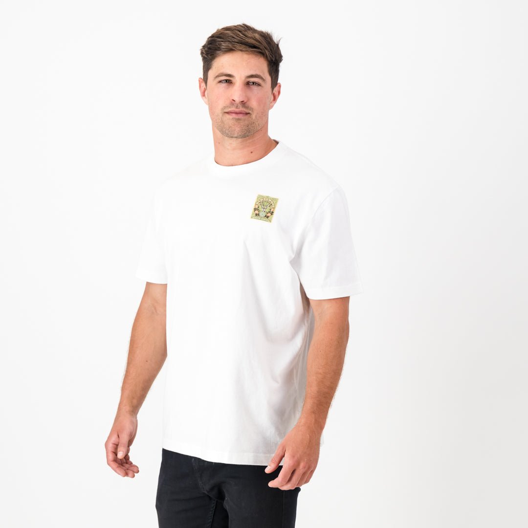 SA Supporters Stamp Reg Crew Tee-White