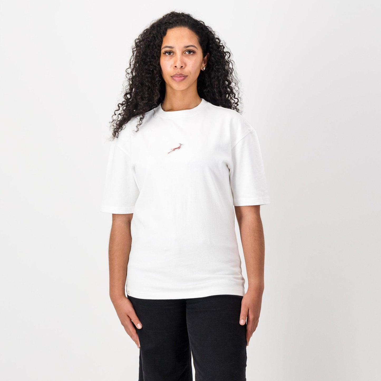 Springboks Pop Badge Boxy Crew Tee-White