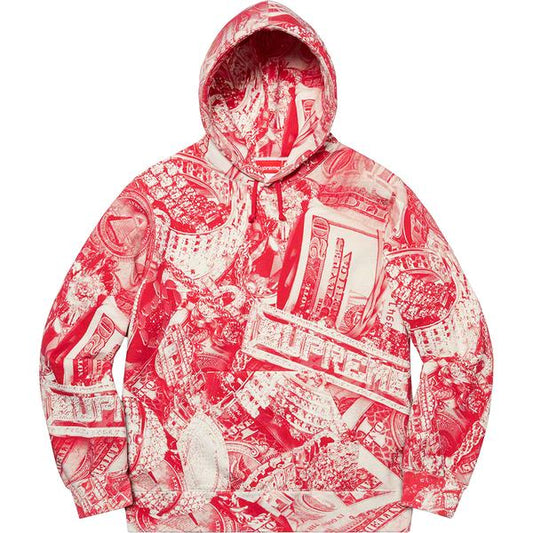 SUPREME BLING HOODED SWEATSHIRT RED