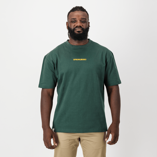 Springboks HS Word Boxy Crew Tee-OS Green