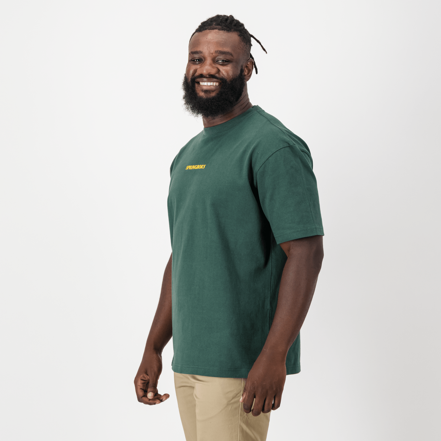 Springboks HS Word Boxy Crew Tee-OS Green