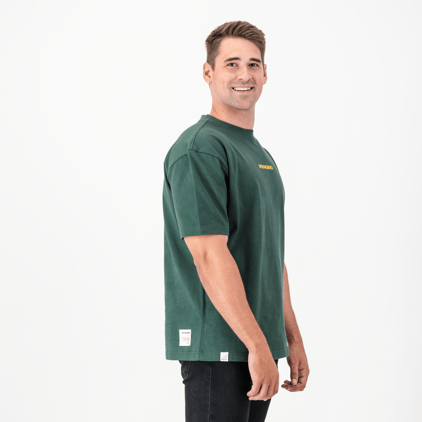 Springboks HS Word Boxy Crew Tee-OS Green
