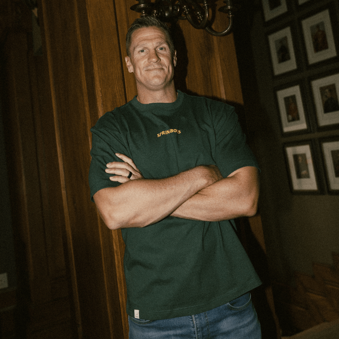 Springboks HS Word Boxy Crew Tee-OS Green