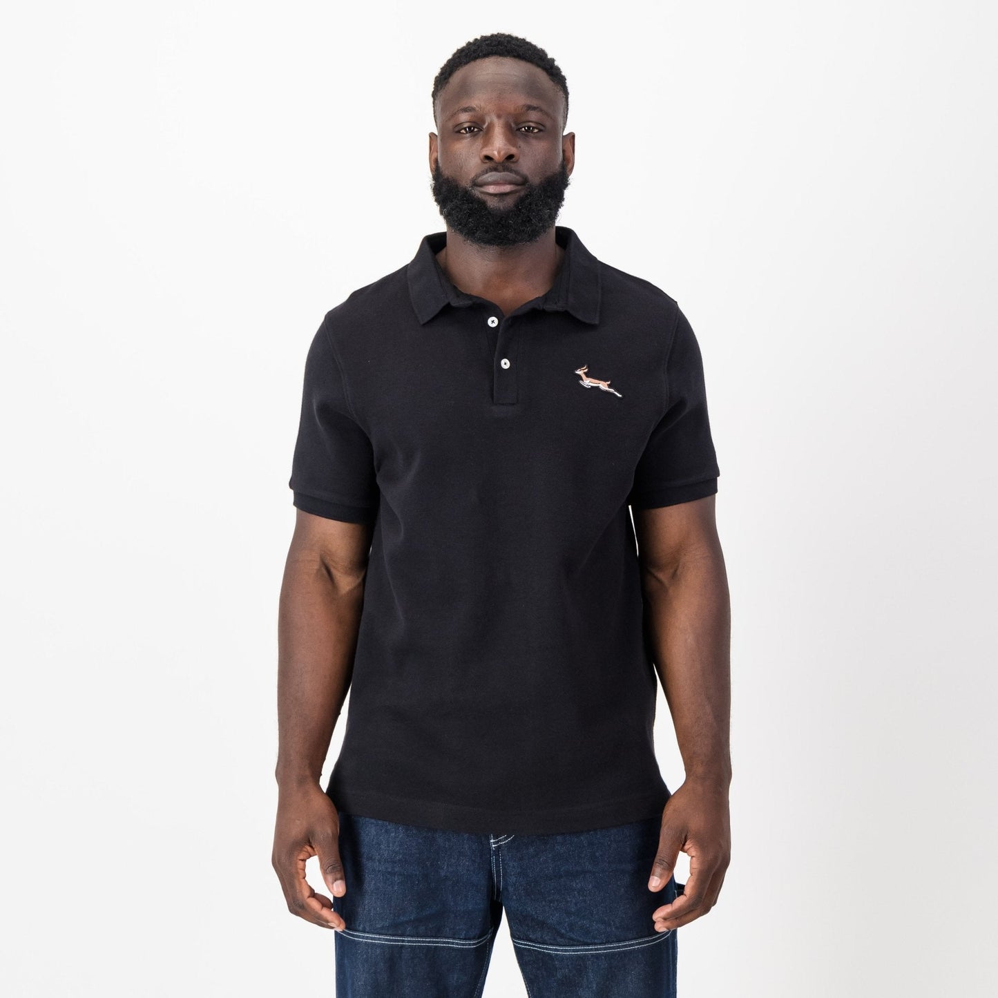 Springboks Nat Badge SS Polo-Black