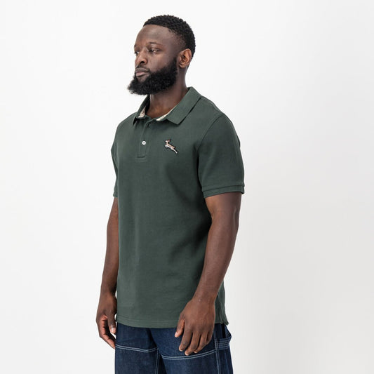 Springboks Nat Badge SS Polo-Military Olive