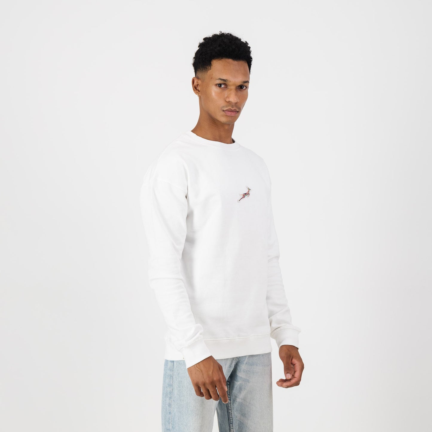 Springboks Pop Badge Crew Neck Sweat-Cloud Dancer