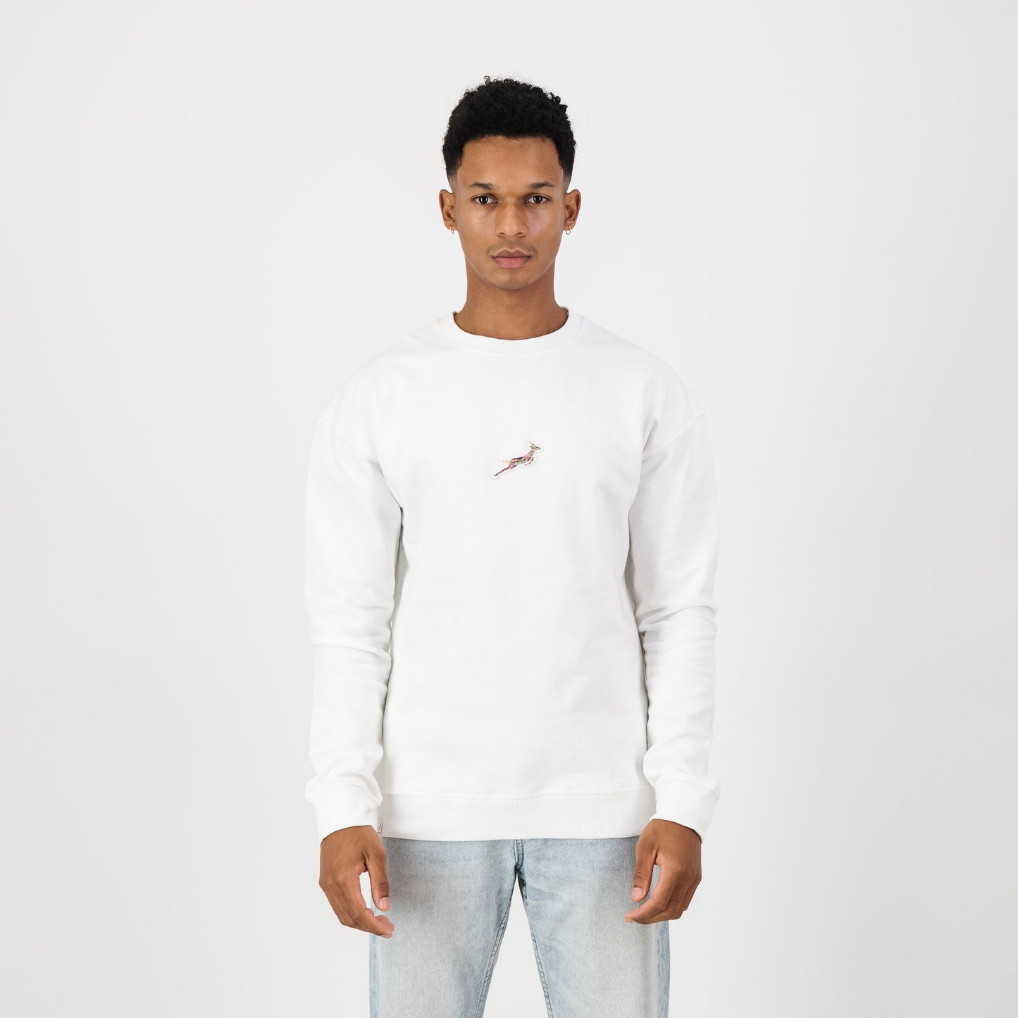 Springboks Pop Badge Crew Neck Sweat-Cloud Dancer