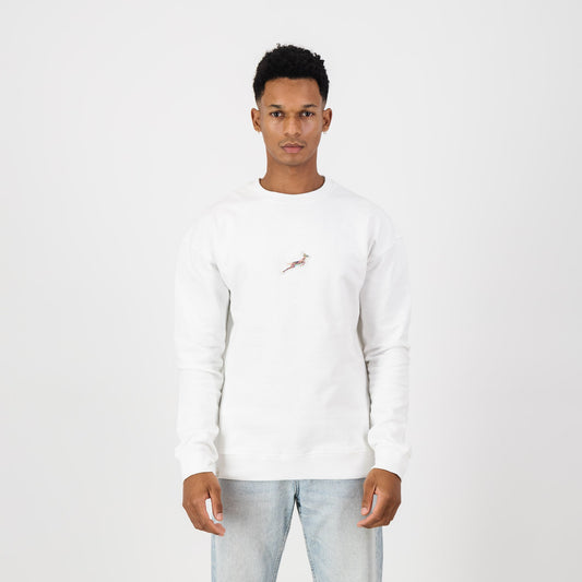 Springboks Pop Badge Crew Neck Sweat-Cloud Dancer