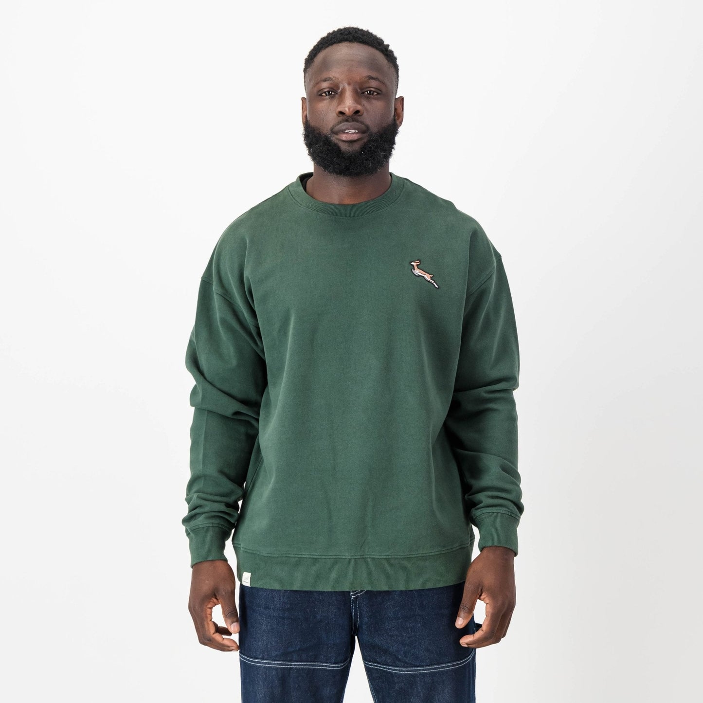 Springboks Nat Badge Crew Neck Sweat-OS Green