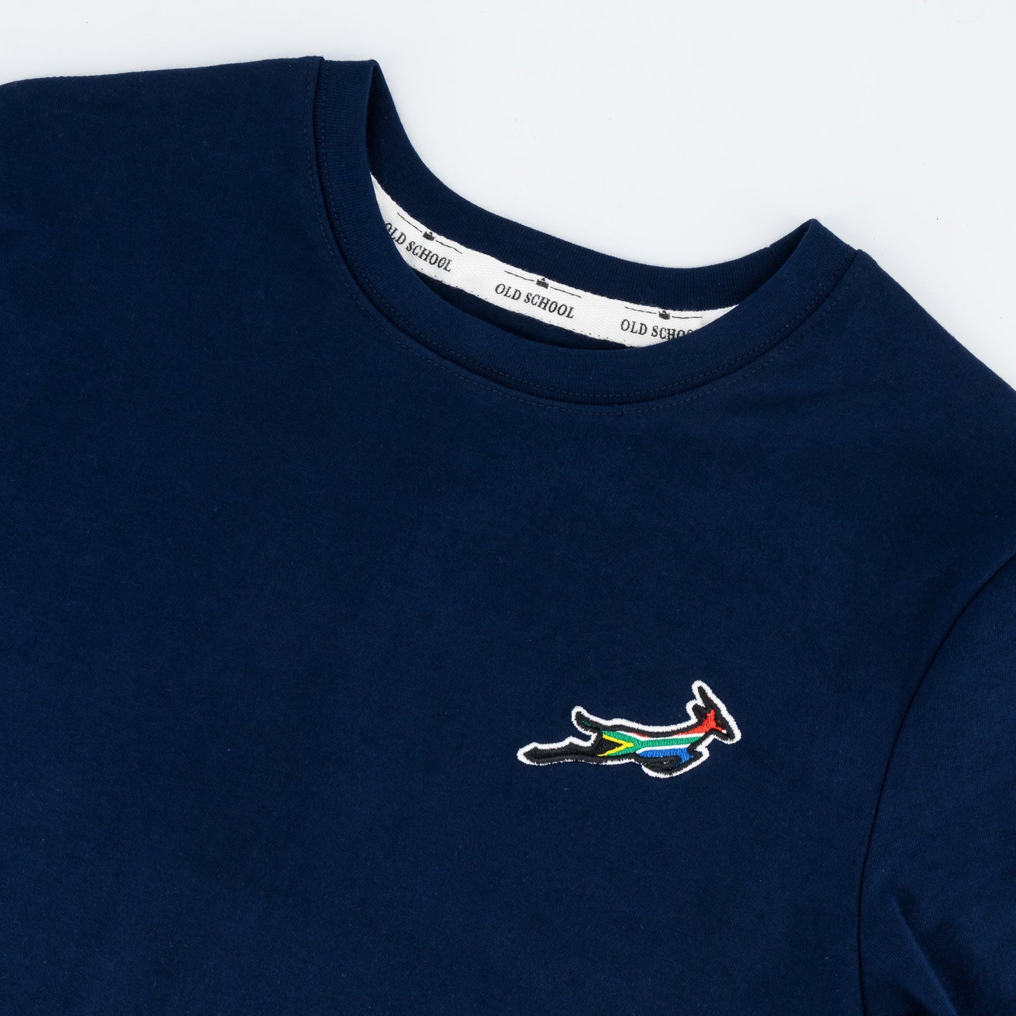 Springboks Flag Bok Regular Crew Tee-Navy