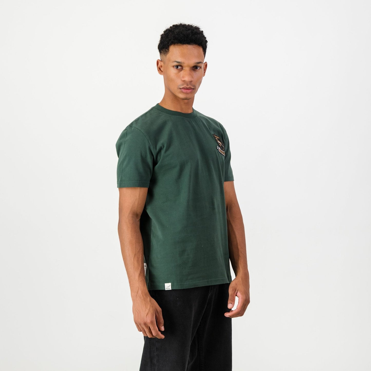 Springboks Shield Badge Regular Crew Tee-OS Green