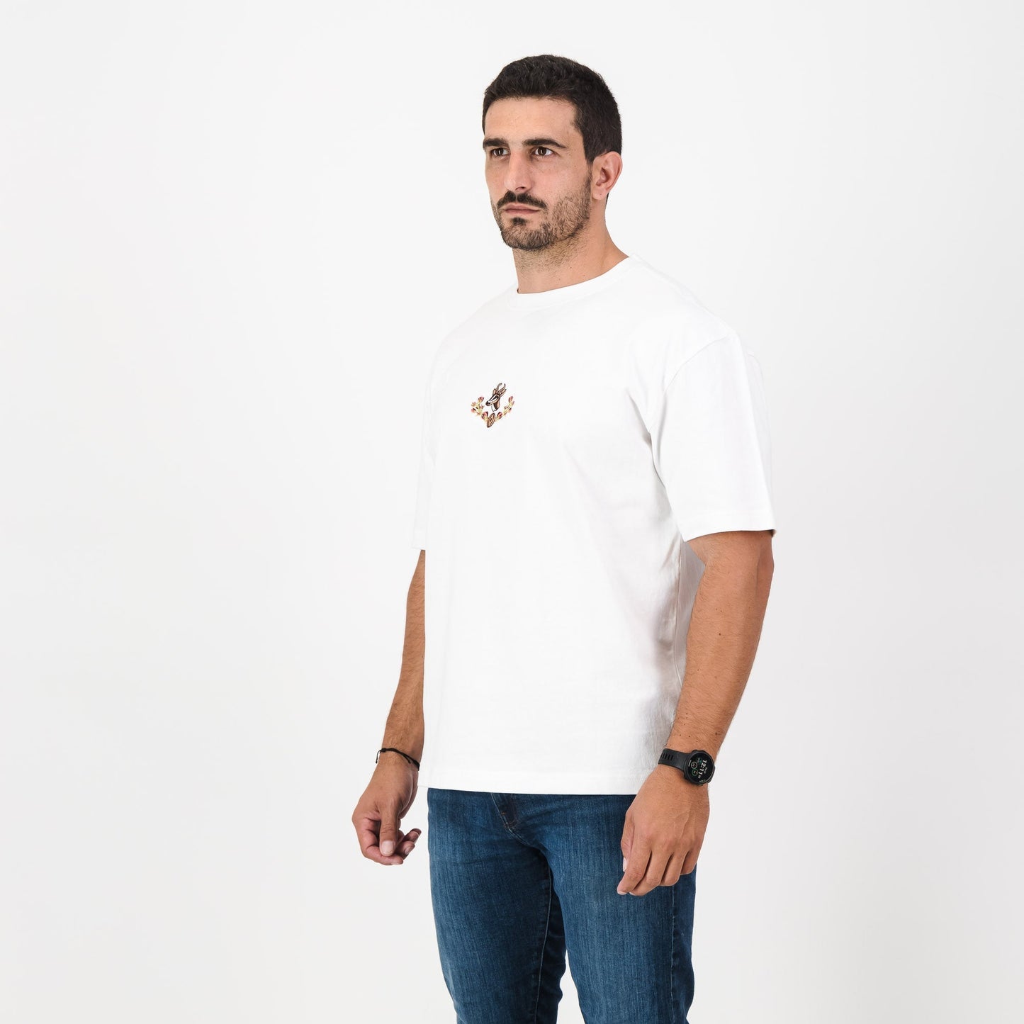 Springboks Wreath Boxy Crew Tee-White