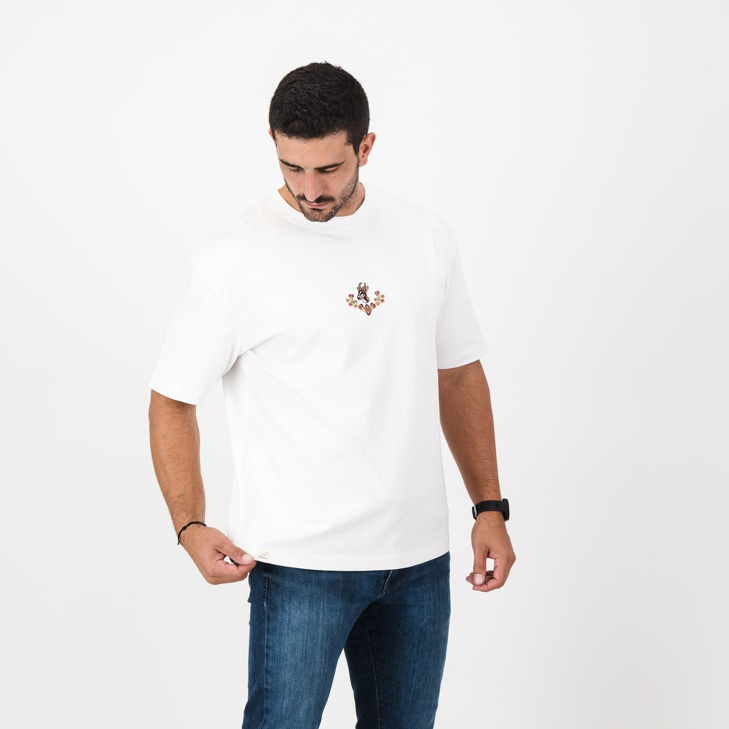 Springboks Wreath Boxy Crew Tee-White