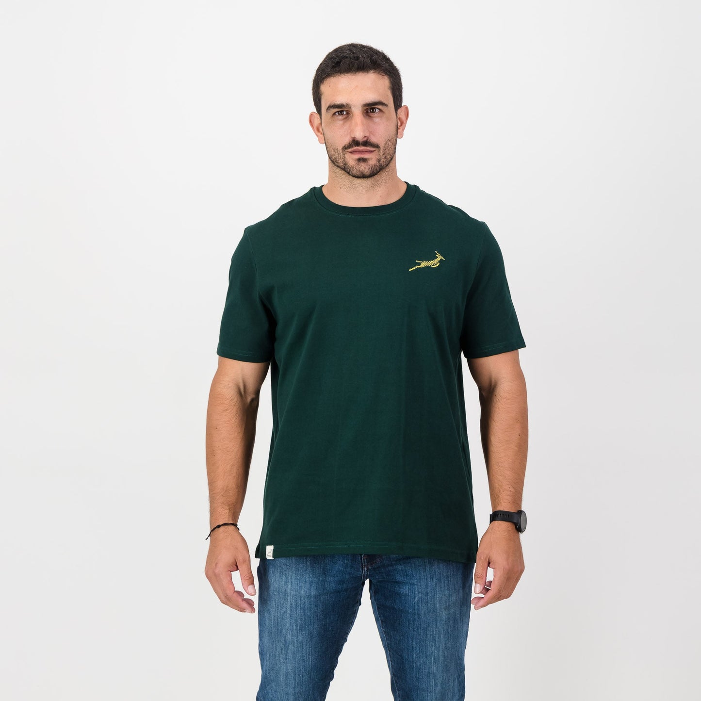 Springboks Zig Zag Bok Regular Crew Tee-OS Green