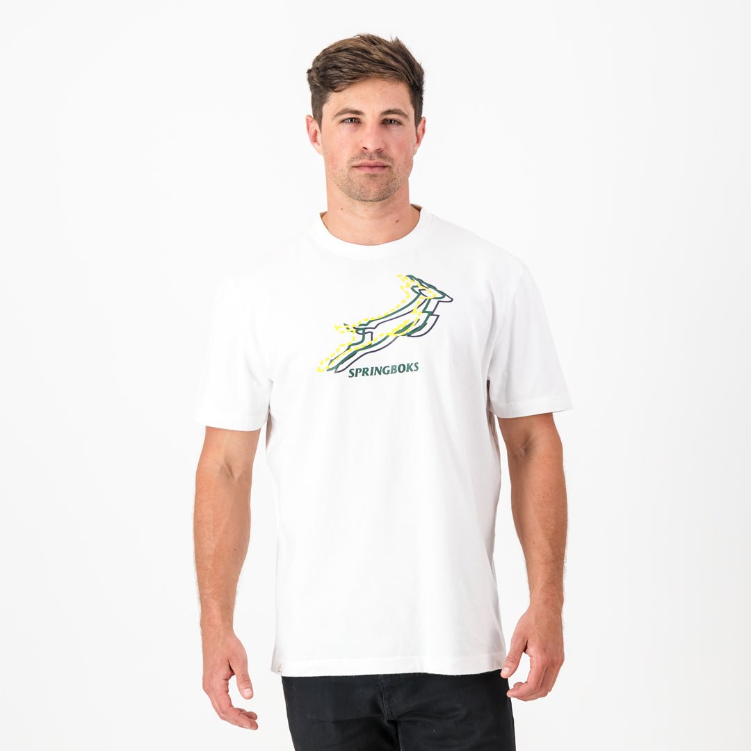 Springboks Triple Bok Regular Crew Tee-White