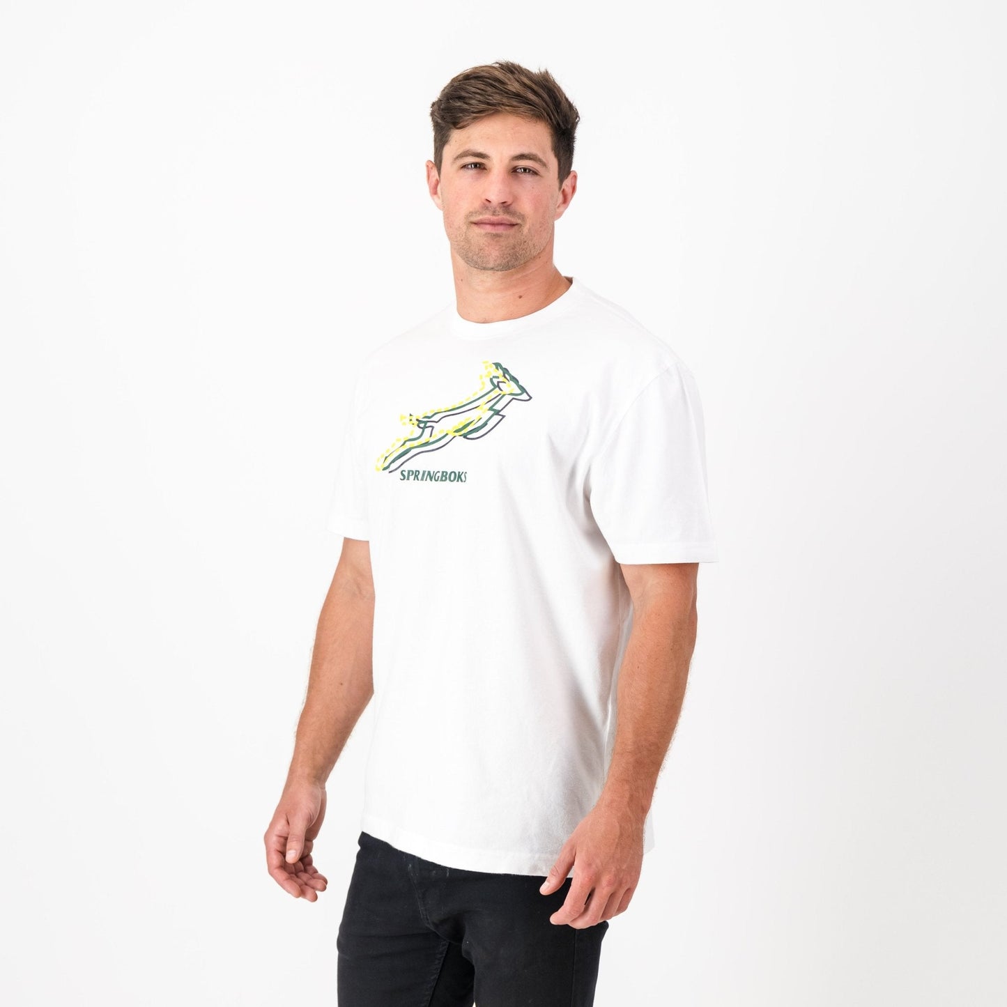 Springboks Triple Bok Regular Crew Tee-White