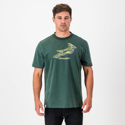 Springboks Triple Bok Regular Crew Tee-OS Green