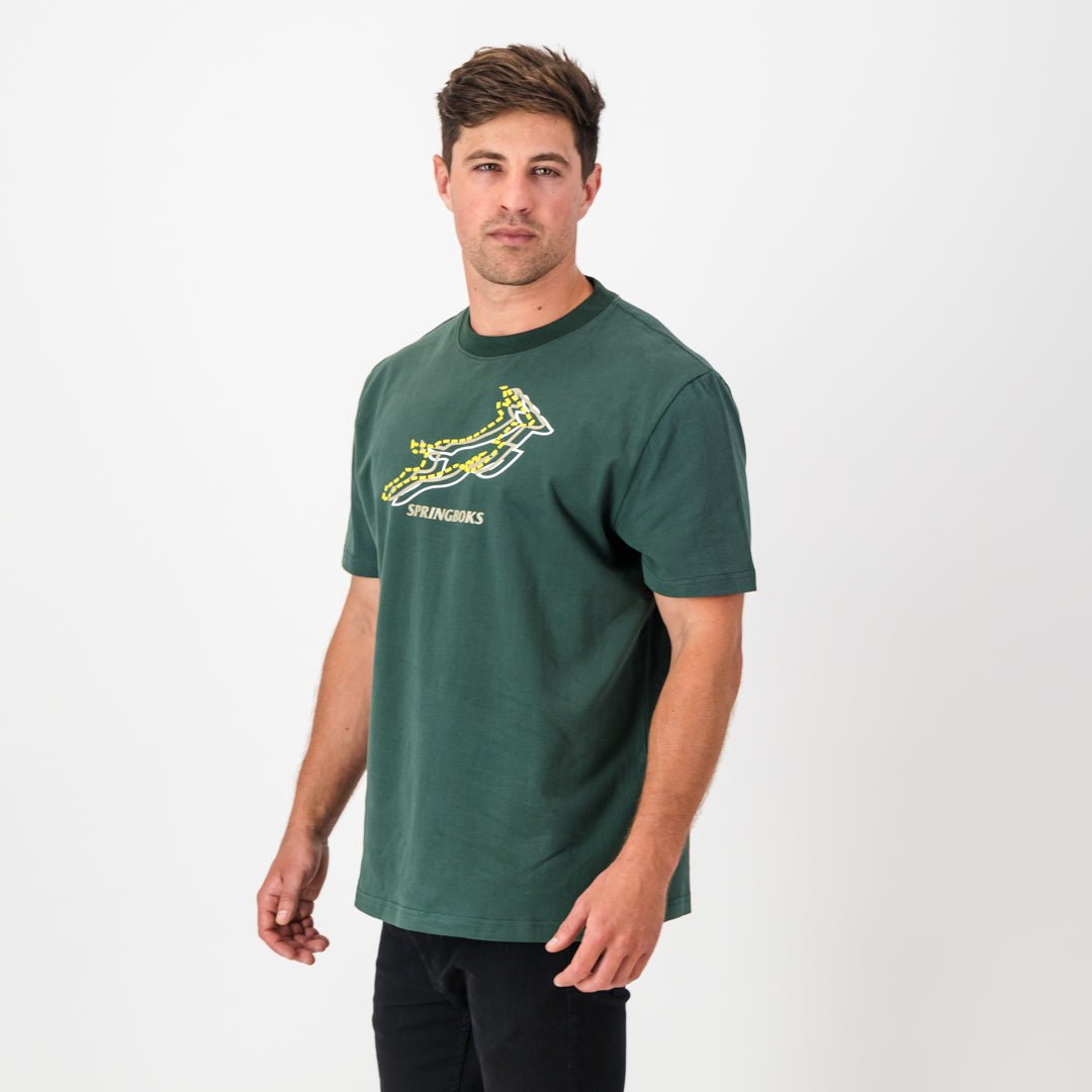 Springboks Triple Bok Regular Crew Tee-OS Green