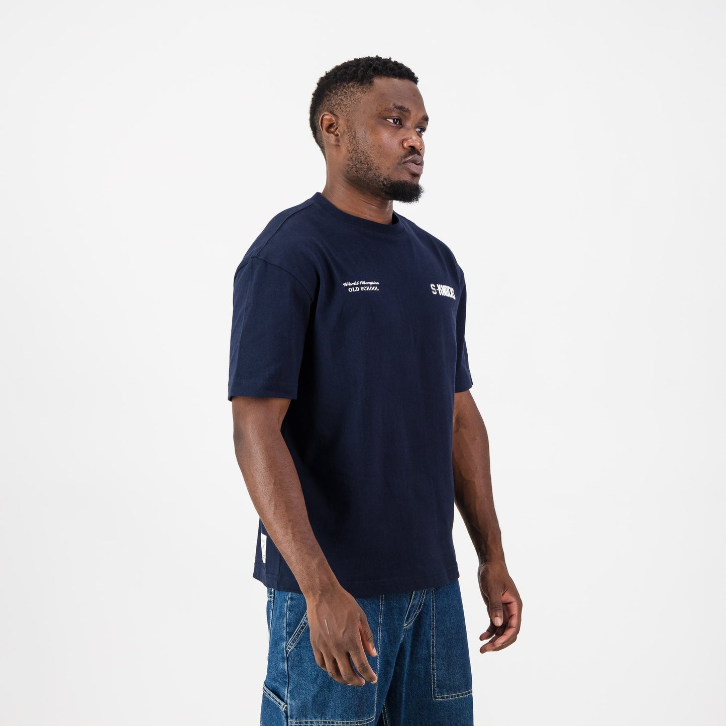 Stillknocks S-Knocks Boxy Crew Tee-Navy