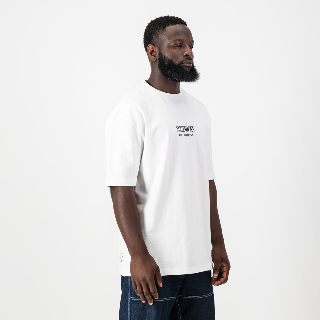Stillknocks Graphic Boxy Crew Tee Old-White