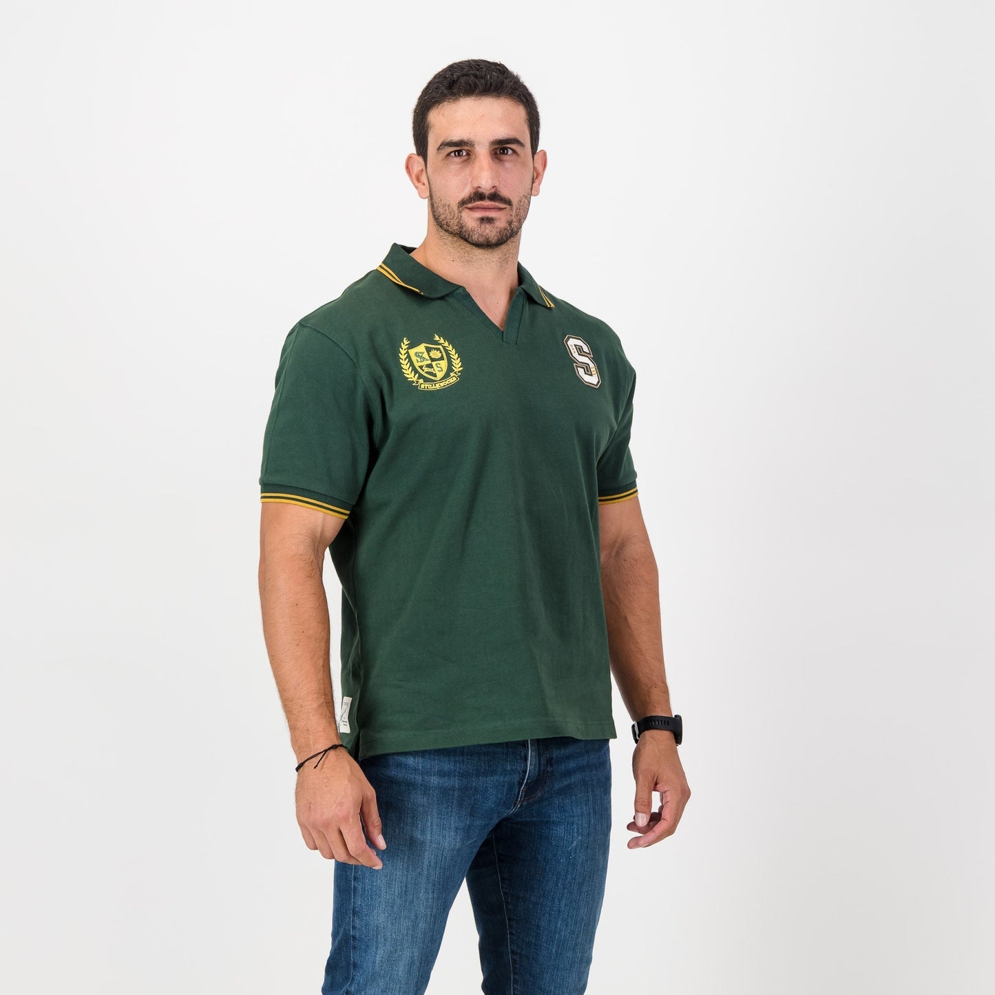 Stillknocks V Tipped SS Polo-OS Green